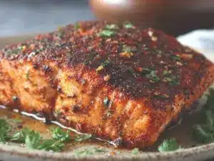 crispy cajun air fryer salmon - featured image