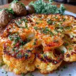crispy garlic parmesan roasted cauliflower steaks - featured image