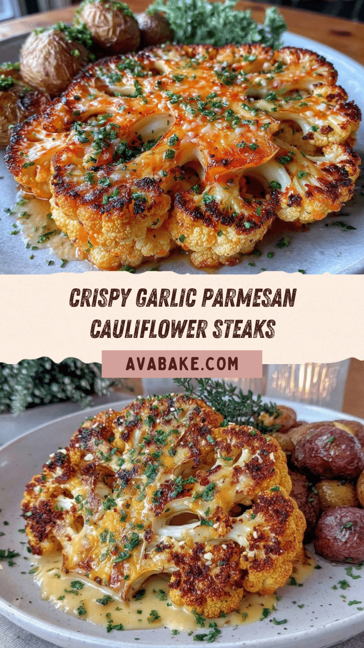 crispy garlic parmesan roasted cauliflower steaks recipe