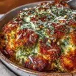 crispy pesto-crusted chicken casserole - featured image