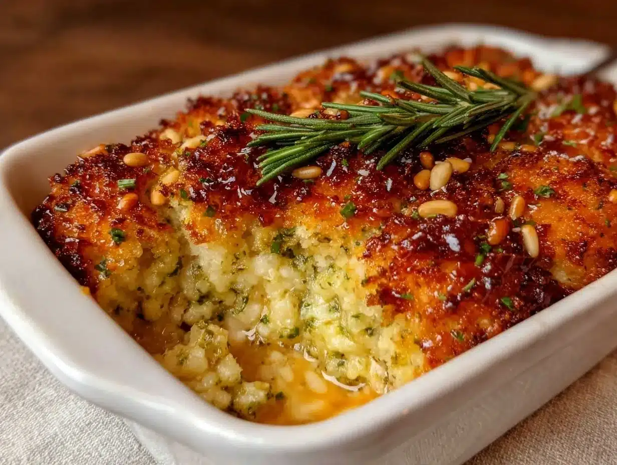 crispy pesto-crusted chicken casserole preparation steps