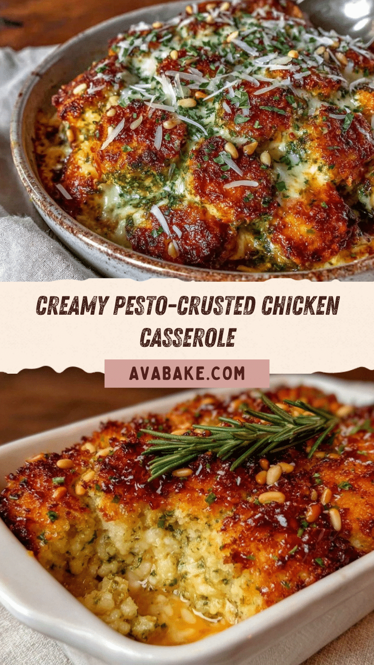 crispy pesto-crusted chicken casserole recipe