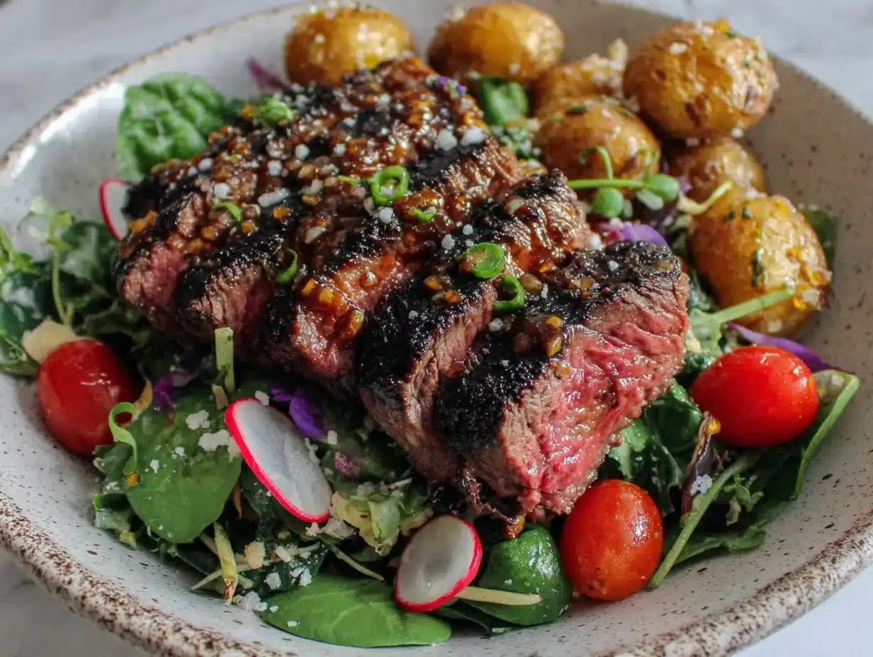 crispy roasted beef spring salad - featured image