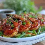 crispy teriyaki spring shrimp recipe - featured image