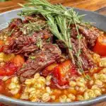 crockpot beef and barley stew - featured image