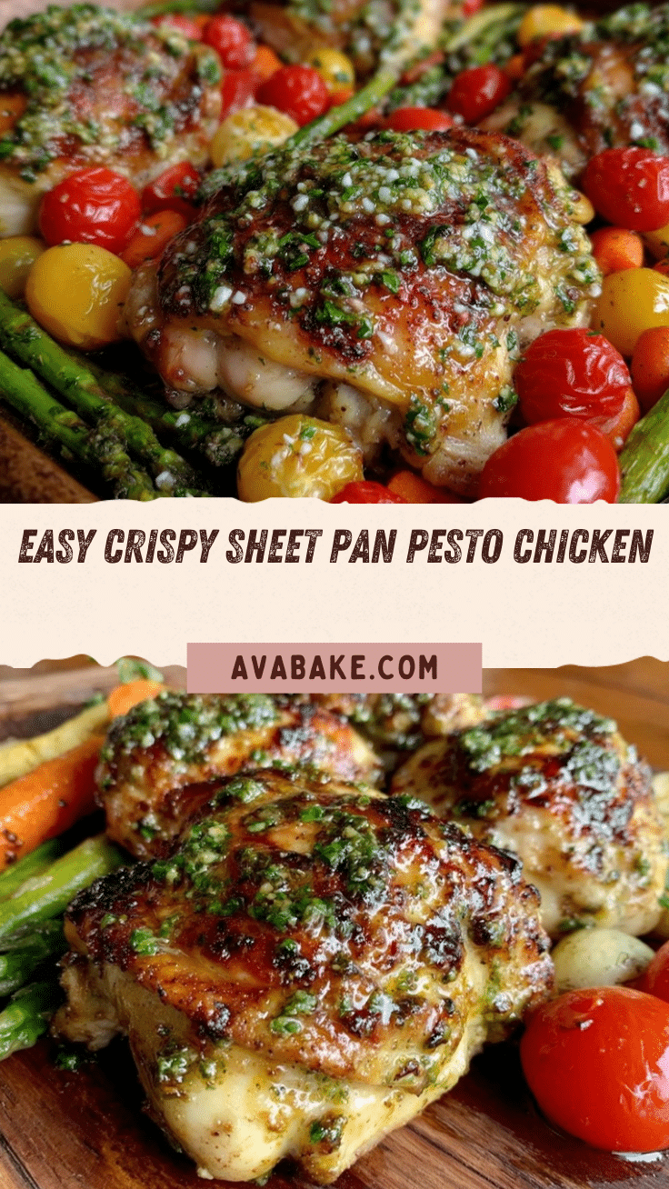 easy crispy sheet pan pesto chicken recipe