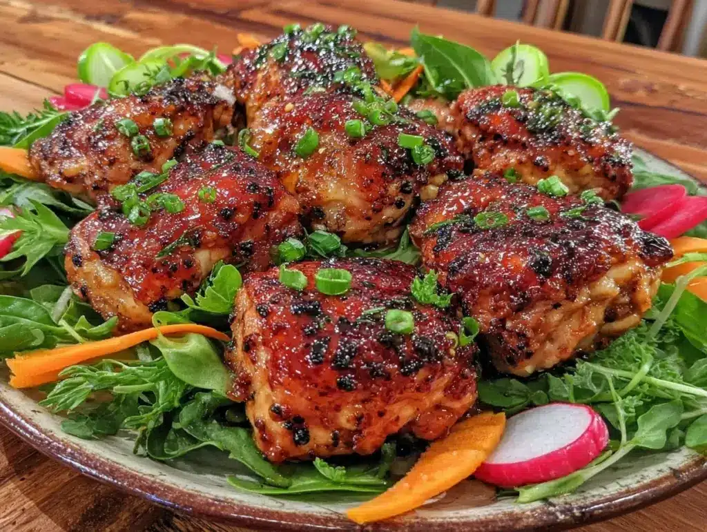 easy honey garlic spring chicken salad - featured image