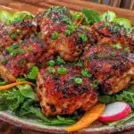 easy honey garlic spring chicken salad - featured image