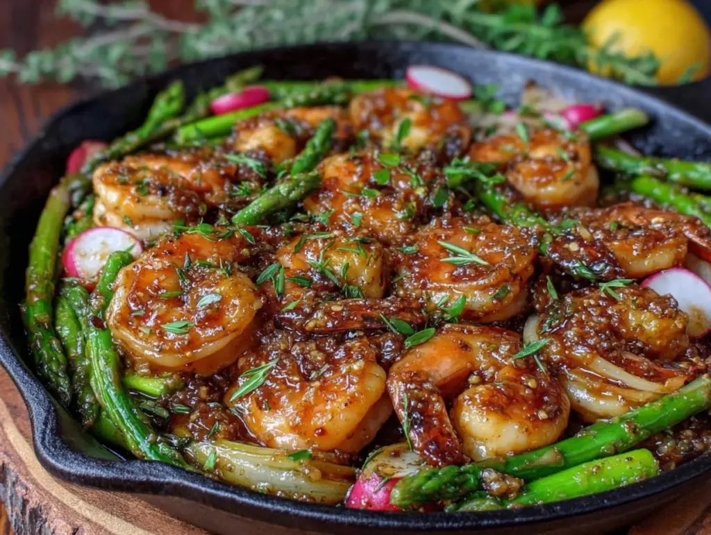 easy one-pan spring shrimp - featured image