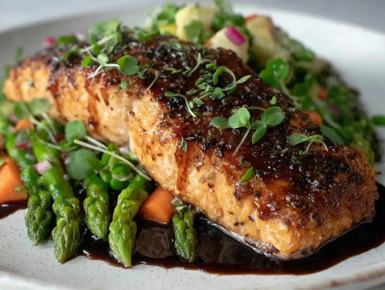 easy tangy balsamic spring salmon preparation steps