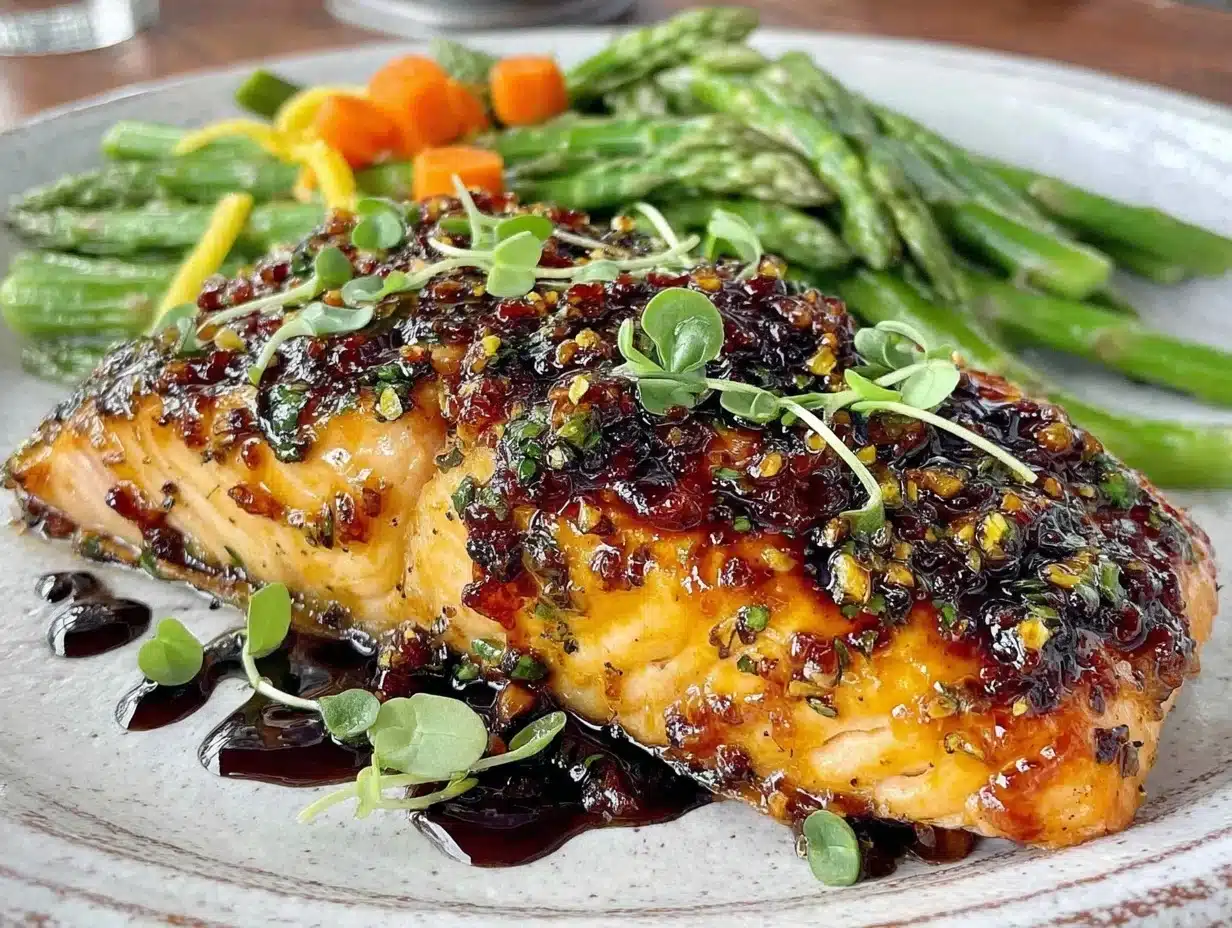 easy tangy balsamic spring salmon - featured image