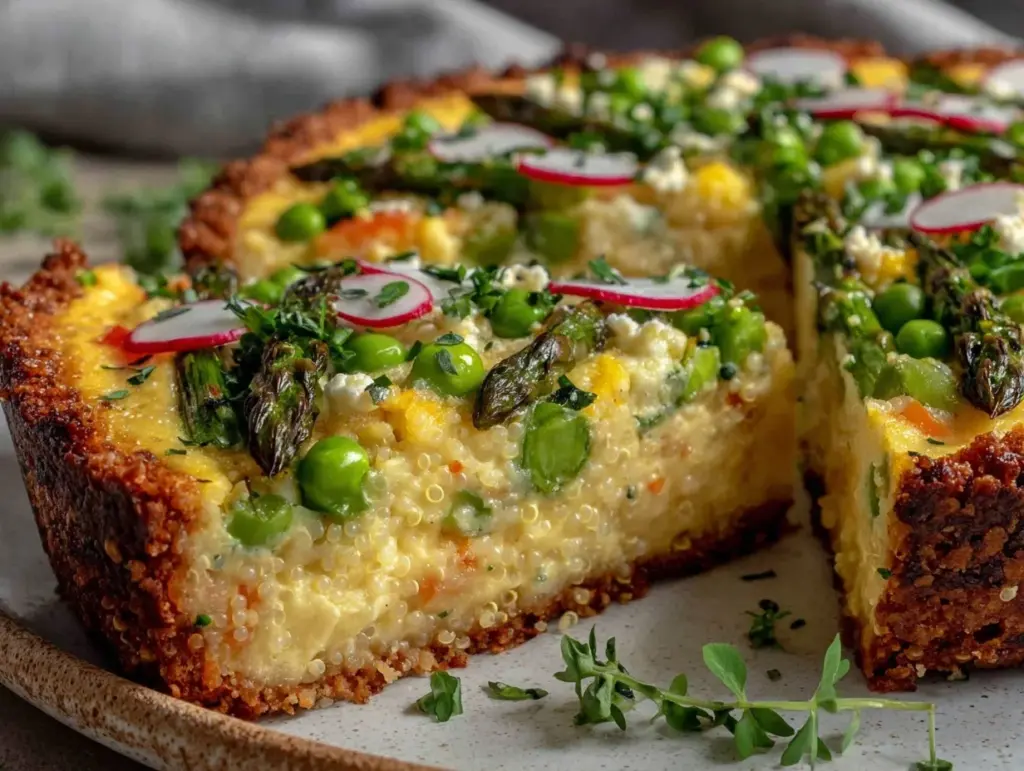 fresh spring quinoa tart - featured image