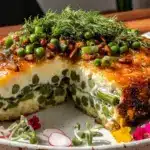 fresh spring salad casserole cake - featured image