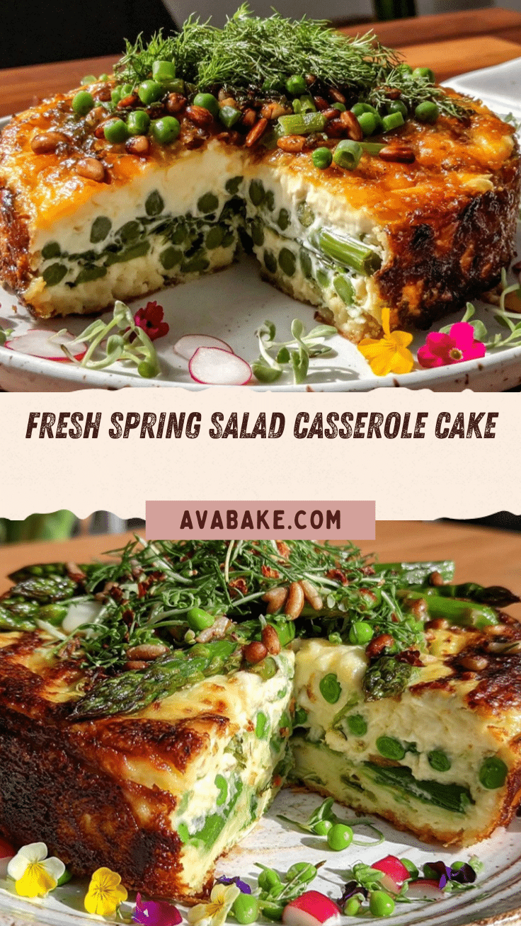 fresh spring salad casserole cake recipe