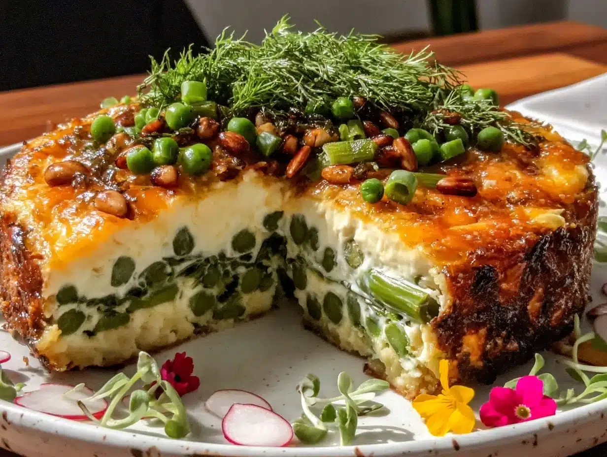 fresh spring salad casserole cake - featured image