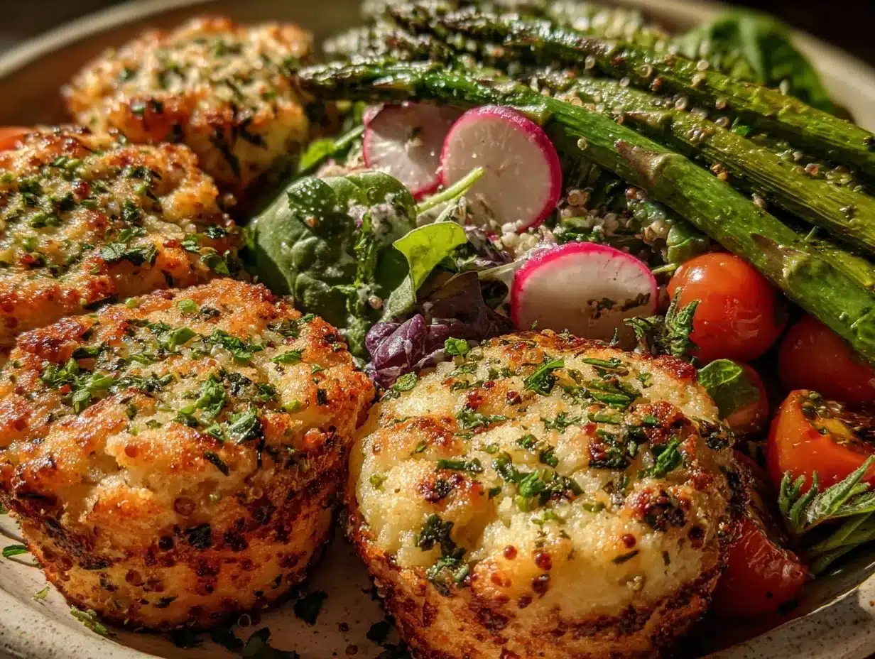 fresh spring salad with quinoa muffins preparation steps