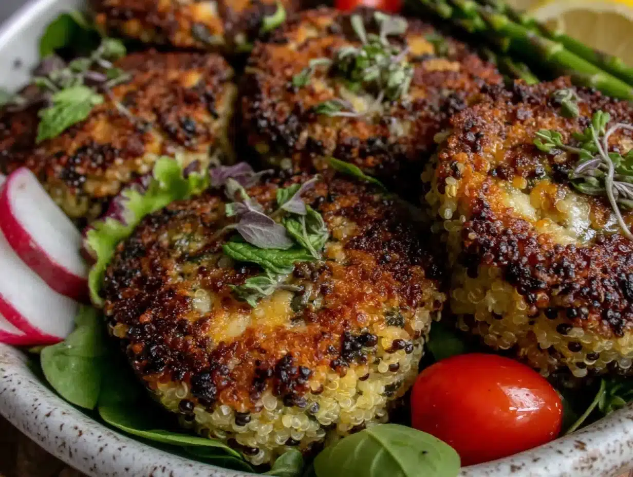 fresh spring salad with quinoa muffins - featured image