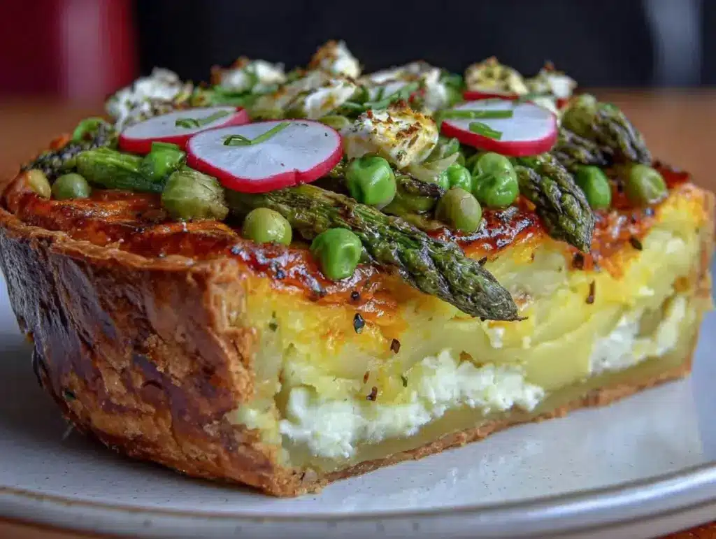 Fresh Spring Veggie Mashed Potatoes Tart - featured image