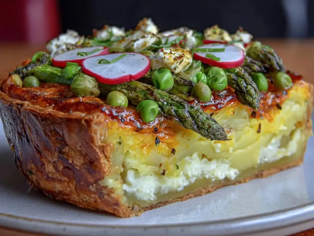 Fresh Spring Veggie Mashed Potatoes Tart - featured image