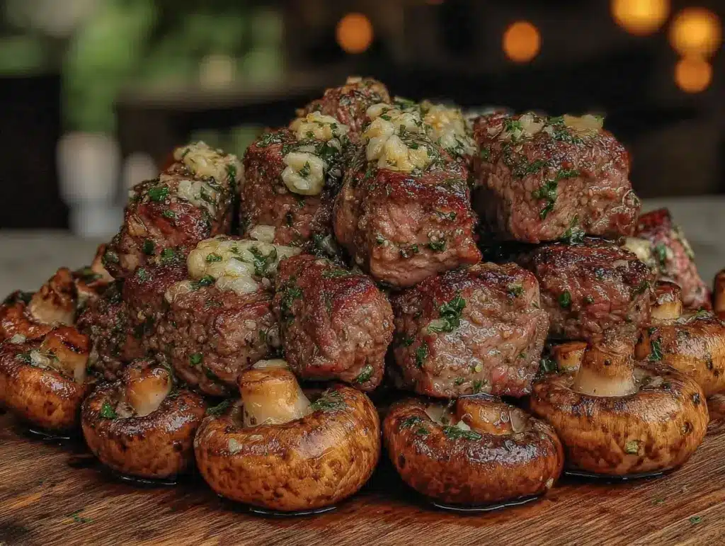 garlic butter sirloin steak bites - featured image