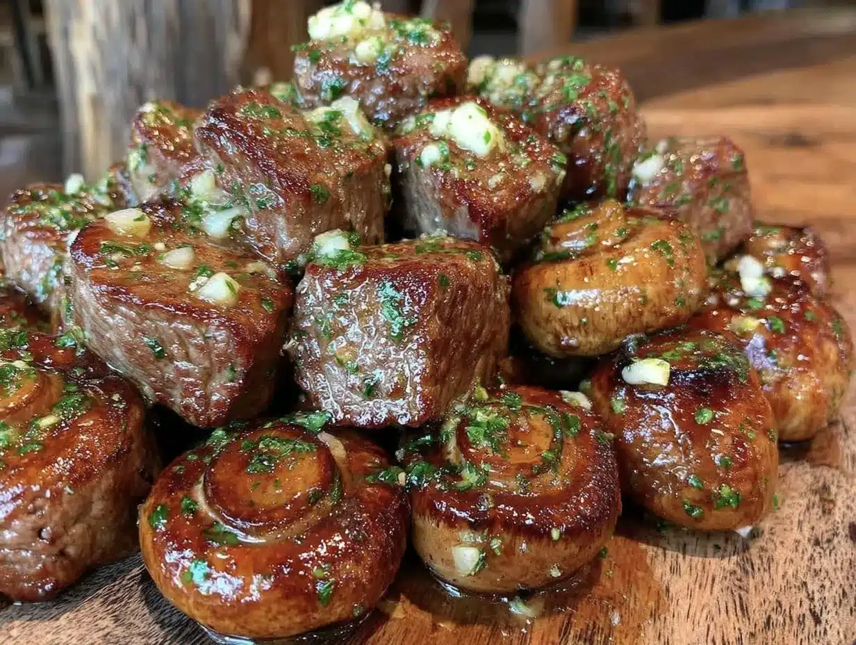 garlic butter sirloin steak bites preparation steps