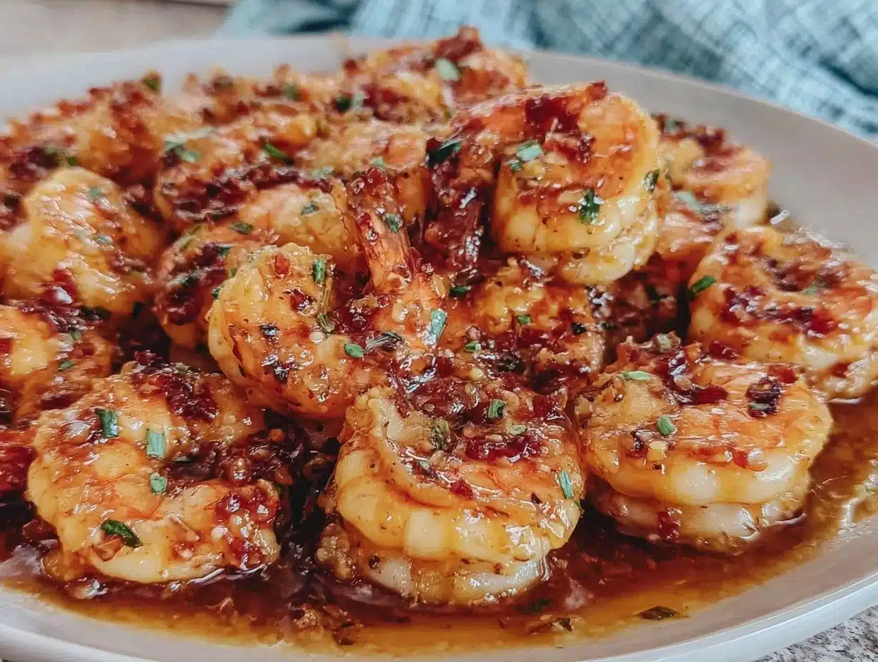 honey garlic shrimp recipe - featured image