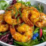 honey garlic spring salad shrimp - featured image
