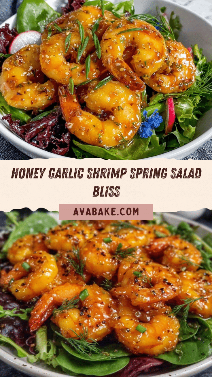 honey garlic spring salad shrimp recipe