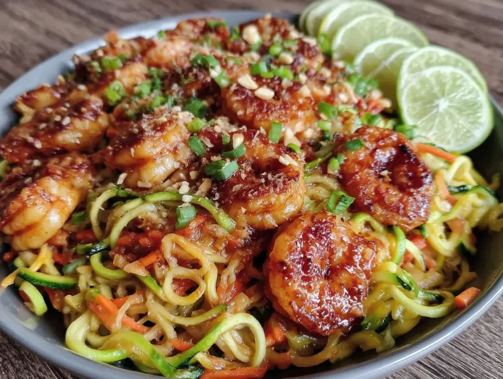 low carb zucchini noodle pad thai - featured image