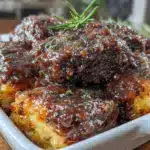 maple glazed-crusted beef casserole - featured image