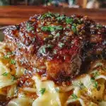 maple glazed pork pasta - featured image