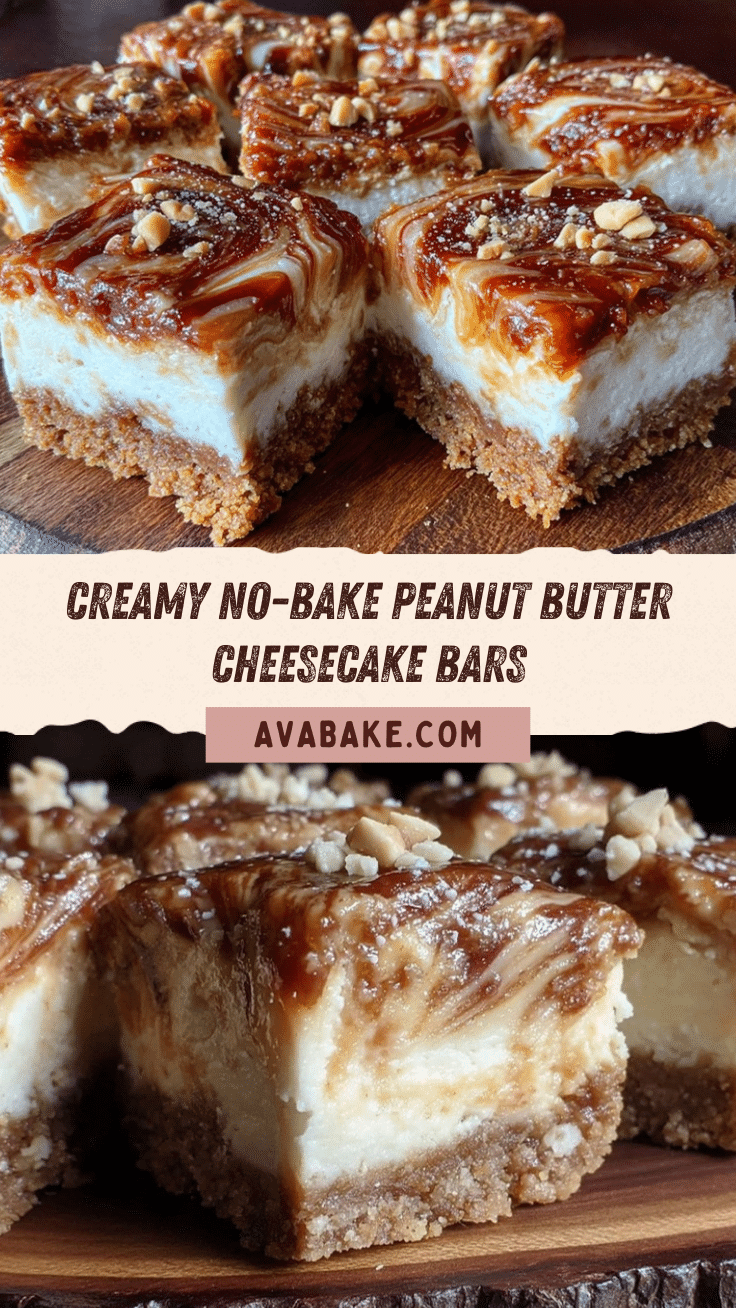 No-Bake Peanut Butter Cheesecake Bars recipe