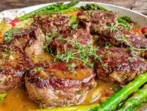 one-pan spring pork with brown butter - featured image