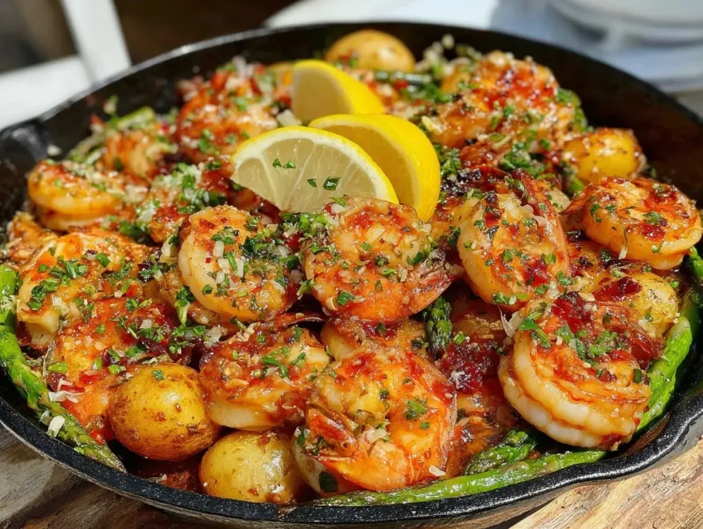 one-pan st patrick’s day shrimp with crispy potatoes - featured image