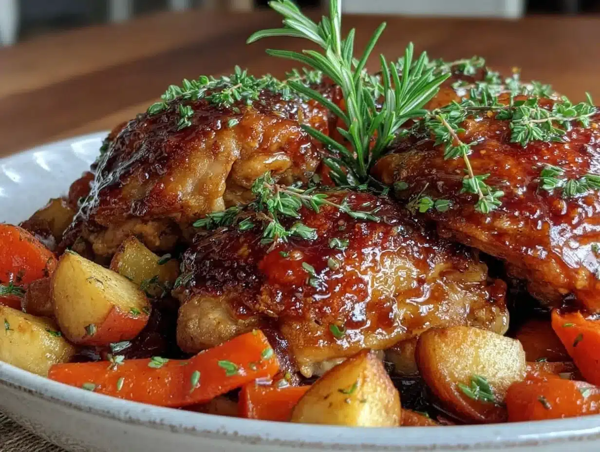 slow cooker honey balsamic chicken - featured image