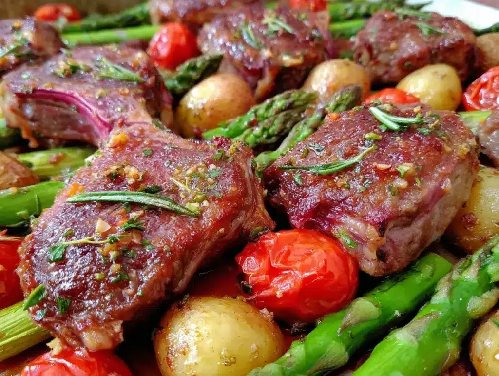 spring lamb sheet pan dinner - featured image