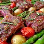 spring lamb sheet pan dinner - featured image