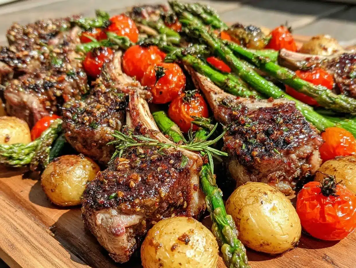 spring lamb sheet pan dinner preparation steps