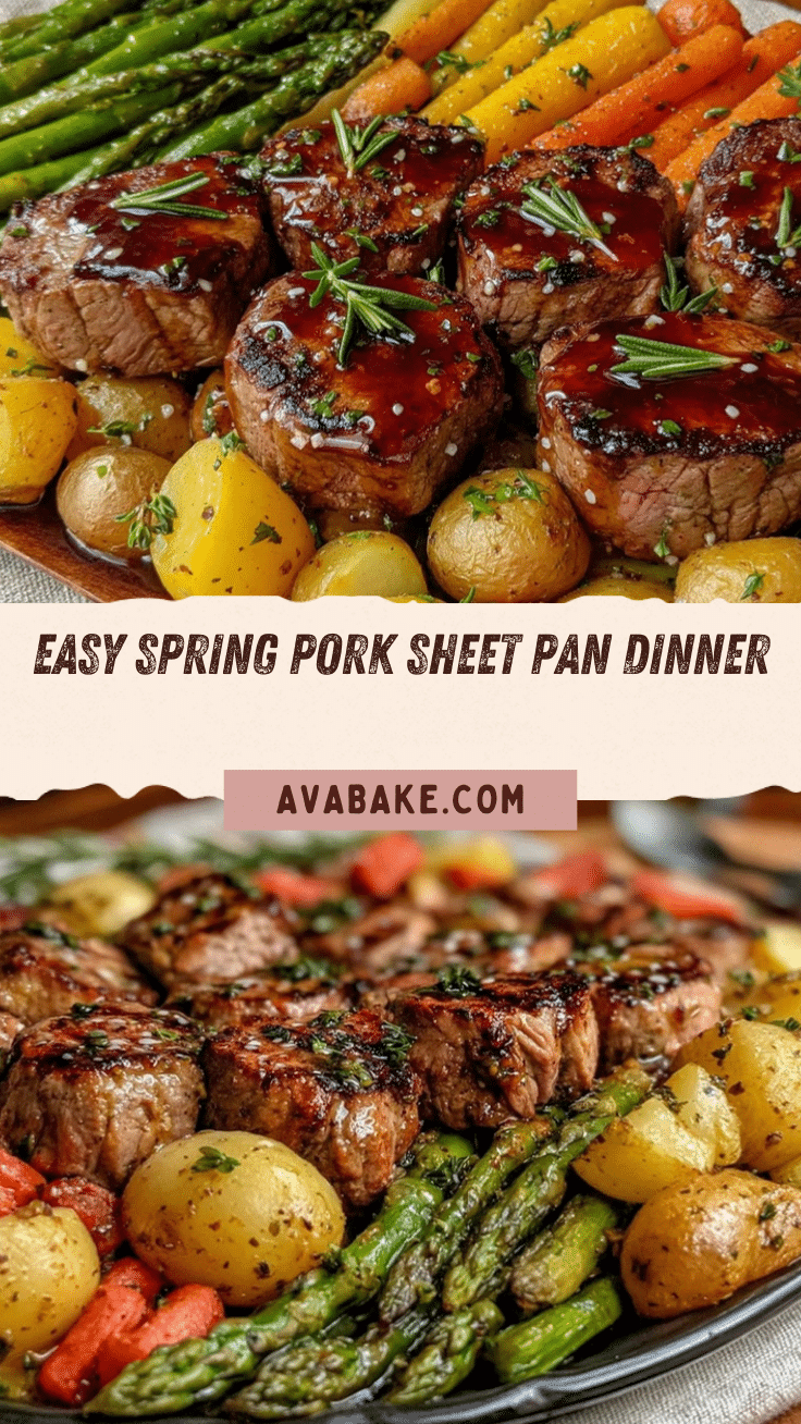spring pork sheet pan dinner recipe