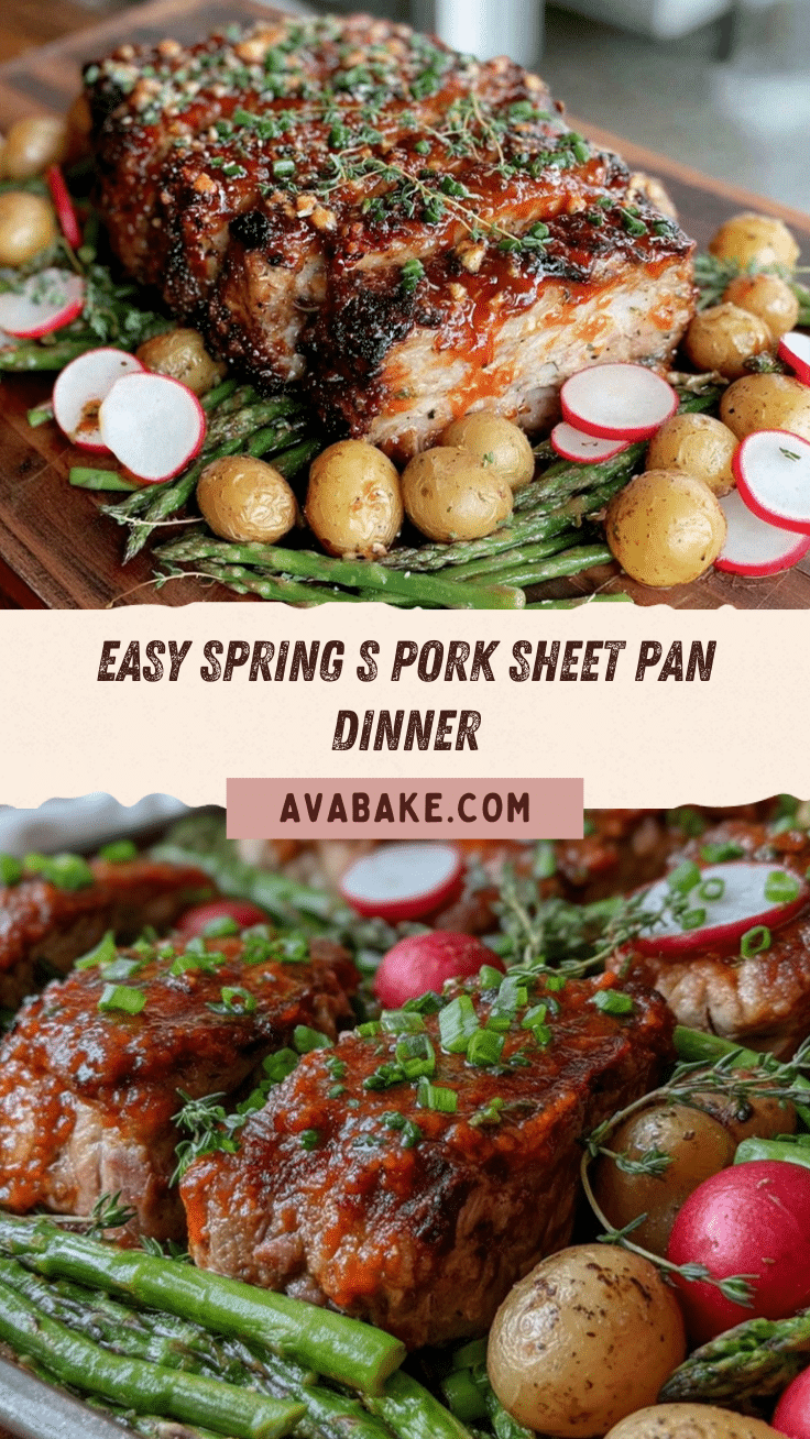 spring pork sheet pan dinner recipe