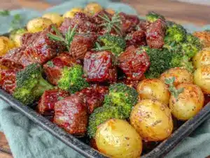 st patrick’s day beef sheet pan dinner - featured image