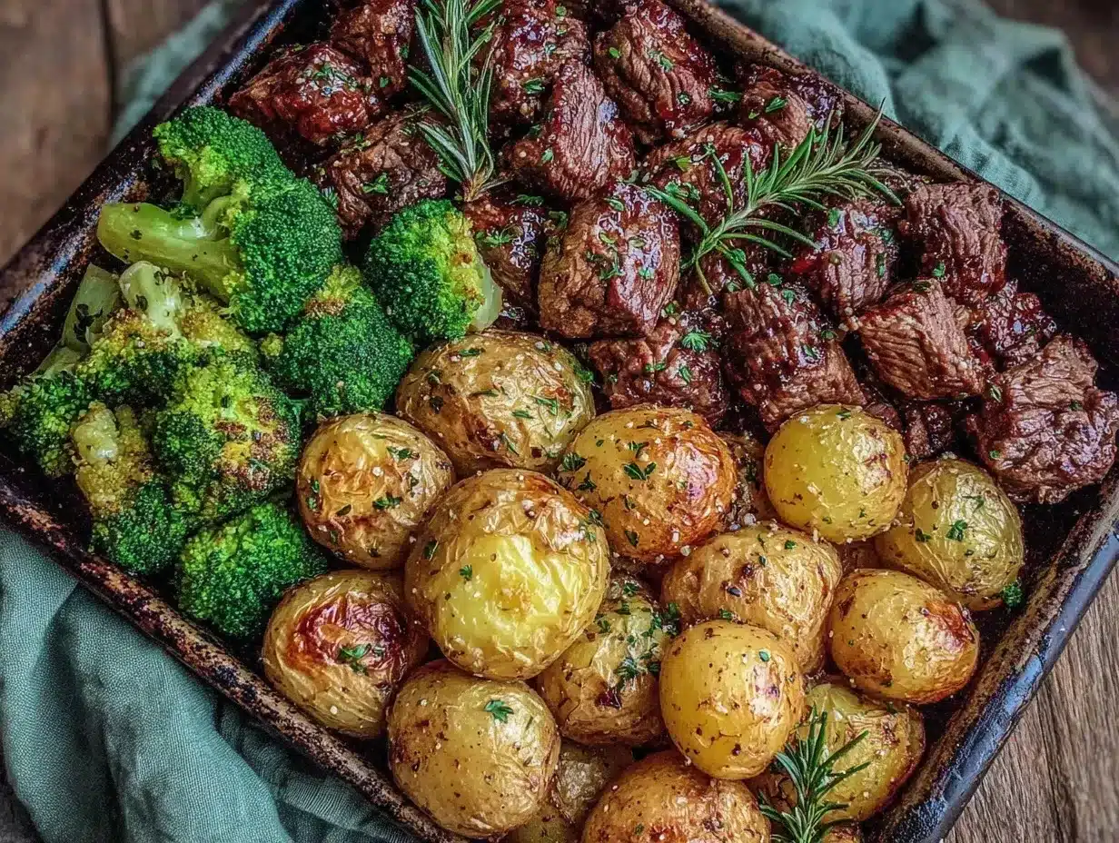 st patrick’s day beef sheet pan dinner preparation steps