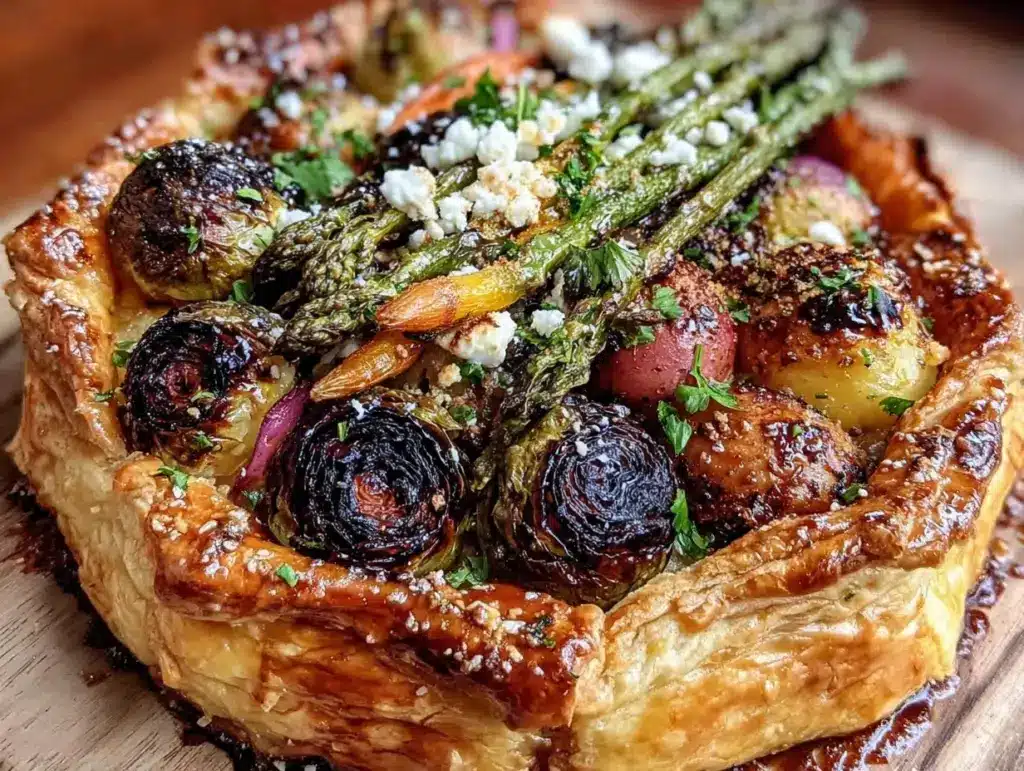 st patrick’s day roasted vegetables tart - featured image