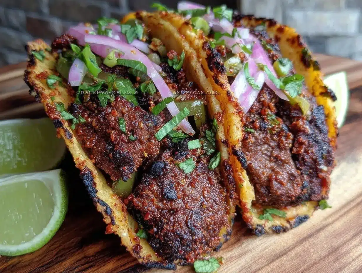 sun-dried tomato-crusted beef tacos preparation steps