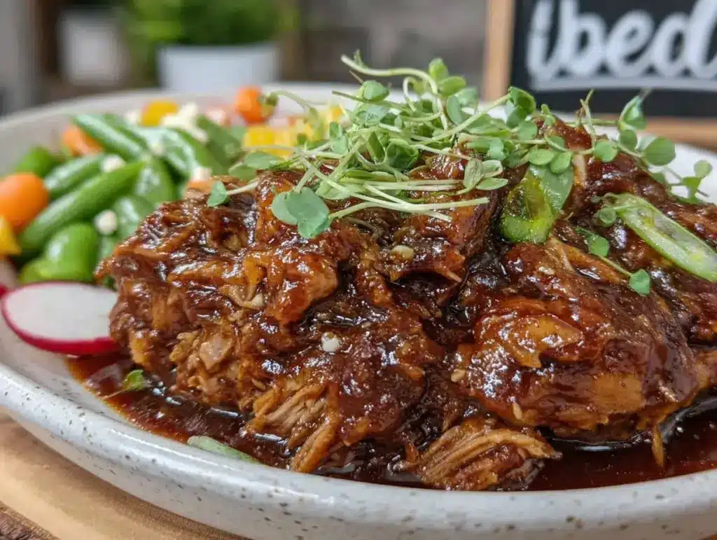 tender spring slow cooker pork recipe - featured image