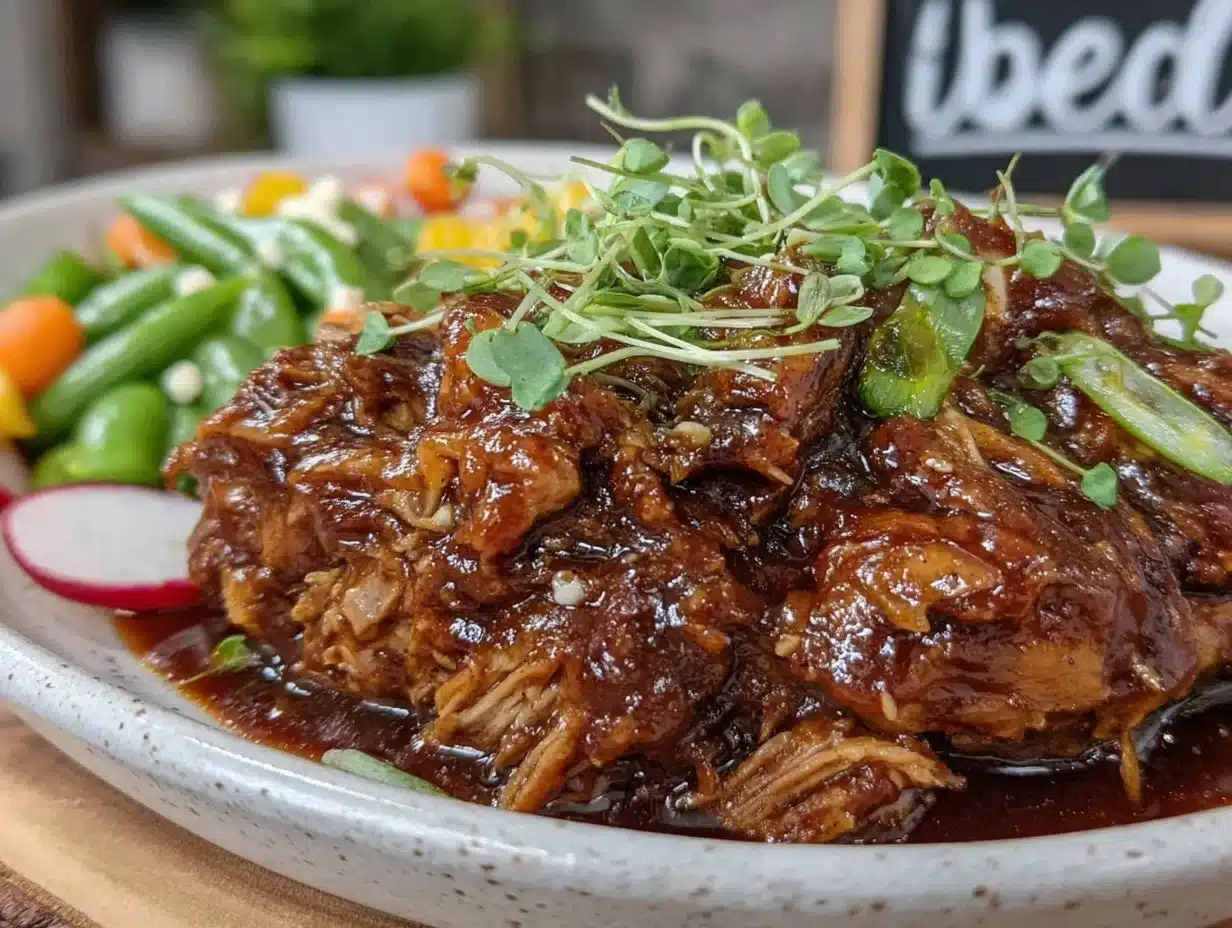 tender spring slow cooker pork recipe - featured image