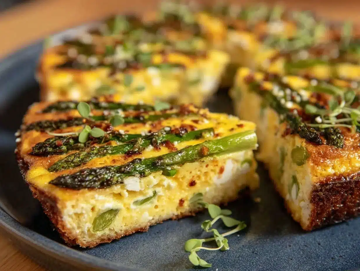 asparagus and goat cheese frittata - featured image