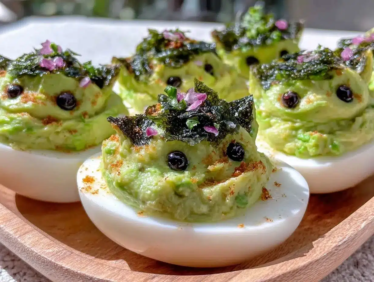 baby yoda deviled eggs preparation steps