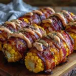 bacon wrapped grilled corn - featured image