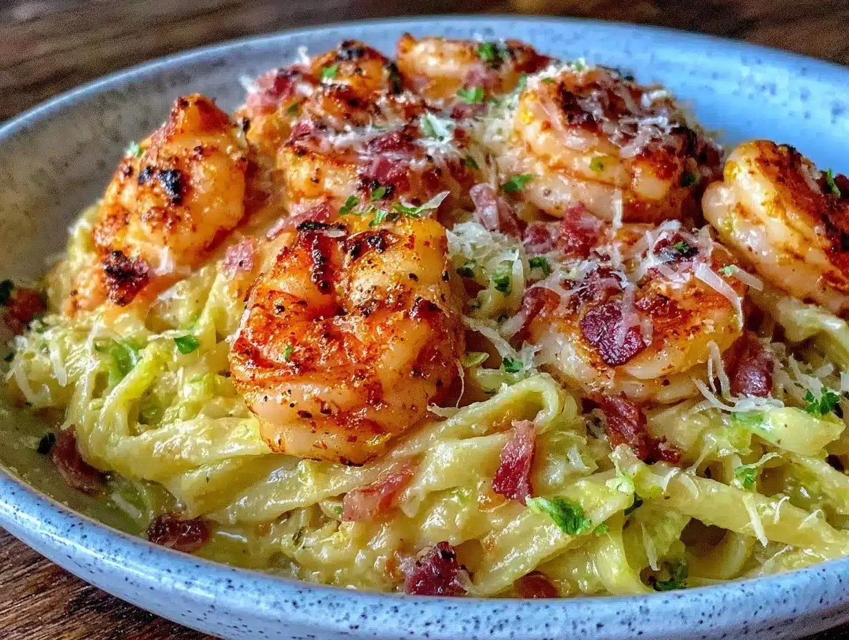 Cajun Shrimp Alfredo Pasta preparation steps